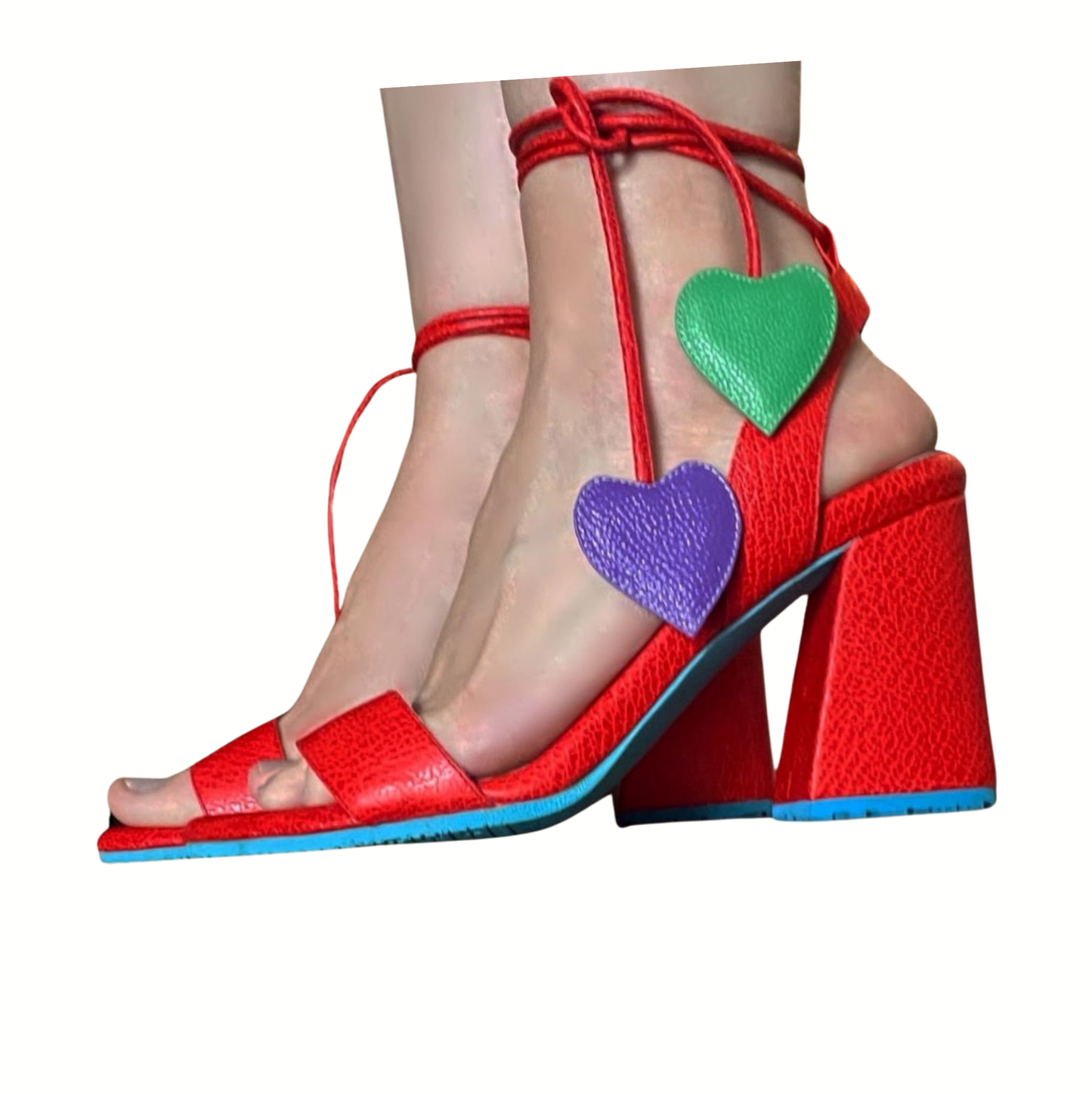 Sandalia corazones colgantes